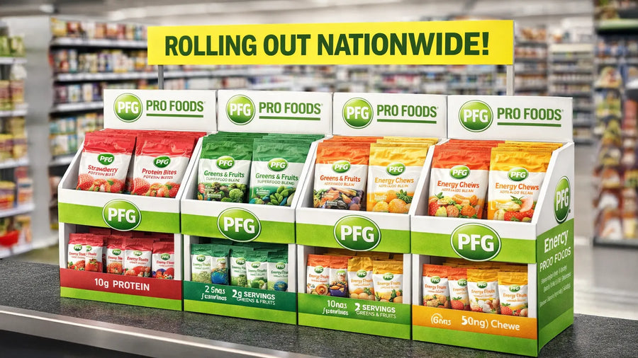 Multiple identical point-of-sale displays arranged in a retail environment, demonstrating scalable production and consistent merchandising across multiple store locations