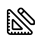 Icon of a ruler and pencil on a white background