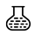 Black outline of a beaker on a white background