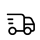 Black silhouette of a delivery truck on a white background